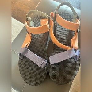 Teva Orange, Green, purple Strappy Sandals
